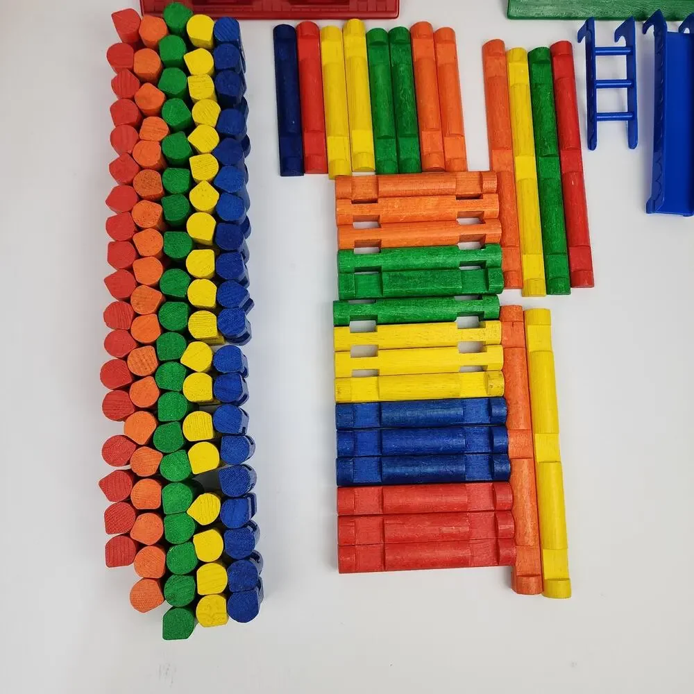 Discovery Toys 2001 Timber Time Playland Building Primary Colors Logs Cabin